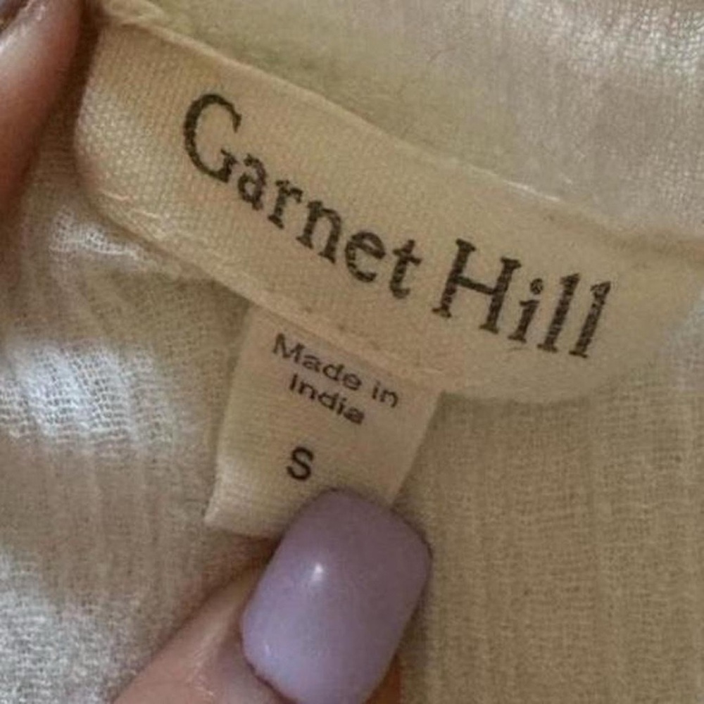 Garnet Hill Embroidered-Yoke Blouse - Picture 3 of 3